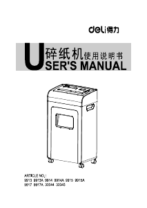 Manual Deli 9913A Paper Shredder