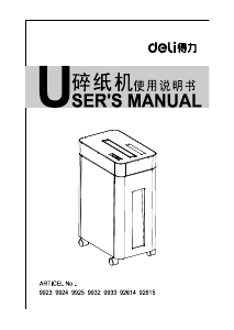 Manual Deli 9924 Paper Shredder