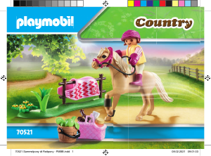 Manual Playmobil set 70521 Riding Stables Pónei colecionável - pónei de equitação alemão