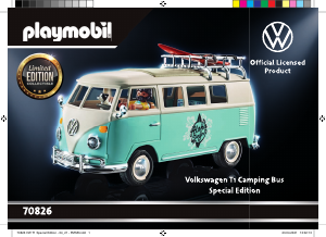 Käyttöohje Playmobil set 70826 Volkswagen T1 Camping Bus - Special Edition