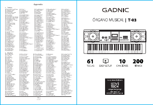 Manual Gadnic ORG00004 Digital Keyboard