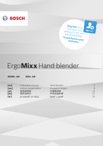 Panduan Bosch MSM66020GB ErgoMixx Blender Tangan