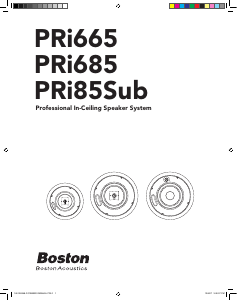 Handleiding Boston Acoustics PRi665 Luidspreker