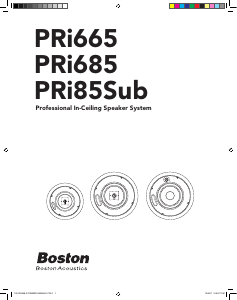 Manual de uso Boston Acoustics PRi685 Altavoz