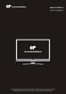 Mode d’emploi Continental Edison CETVLCD19SDV3 Téléviseur LCD