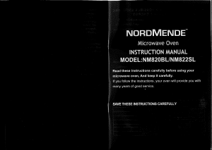 Manual Nordmende NM820BL Microwave