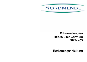 Bedienungsanleitung Nordmende NMW 403 Mikrowelle