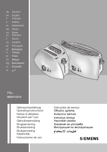 Käyttöohje Siemens TT61101 Paahdin