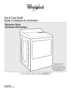 Manual Whirlpool WED7000DW Dryer