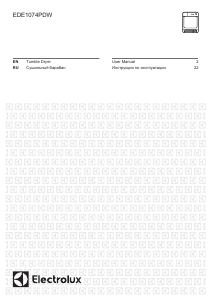 Руководство Electrolux EDE1074PDW Сушильная машина