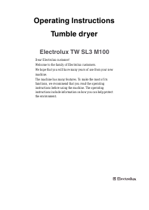 Manual Electrolux TWSL3M100 Dryer