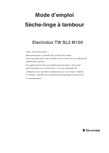 Mode d’emploi Electrolux TWSL3M101 Sèche-linge