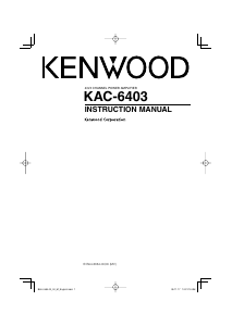 Manual Kenwood KAC-6403 Car Amplifier