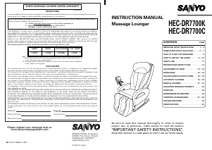 Handleiding Sanyo HEC-DR7700K Massageapparaat