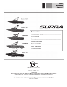 Manual Supra Launch 242 (2012) Boat
