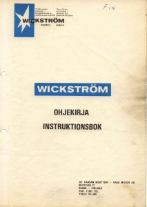 Käyttöohje Wickström W1 Venemoottori