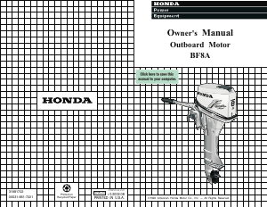 Handleiding Honda BF8A Buitenboordmotor