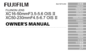 Руководство Fujifilm Fujinon XC16-50mmF3.5-5.6 OIS II Объектив