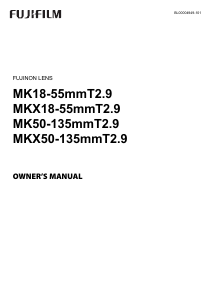 Manual de uso Fujifilm Fujinon MKX50-135mmT2.9 Objetivo