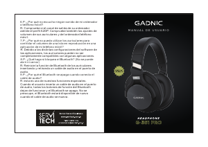 Manual de uso Gadnic ABLUE042 Auriculares