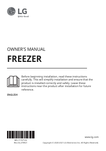 Manual LG GFE61SWCSZ Freezer