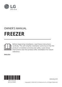 Manual LG GFT61MBCSZ Freezer