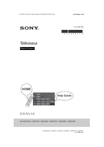 Mode d’emploi Sony Bravia KD-49X7000F Téléviseur LCD