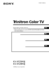 Mode d’emploi Sony KV-XF29M8J Téléviseur