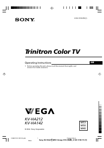 Handleiding Sony KV-HA212M53 Televisie