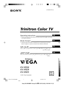 Mode d’emploi Sony KV-XR25M81 Téléviseur