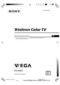 Handleiding Sony KV-HP21M83 Televisie