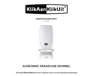 Handleiding KlikAanKlikUit ACDB-6600C Deurbel