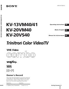 Manual de uso Sony KV-20VM40 Televisor
