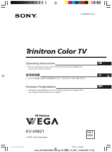 Panduan Sony KV-HW21M53 Televisi