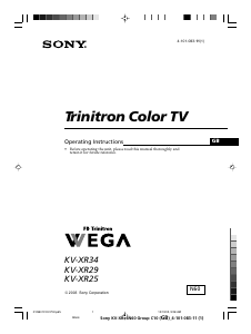 Handleiding Sony KV-XR34N60 Televisie