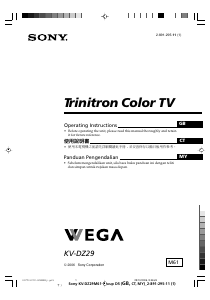 Panduan Sony KV-DZ29M61 Televisi