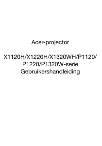 Handleiding Acer P1320W Beamer