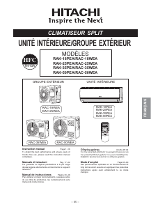 Mode d’emploi Hitachi RAC-25WEA Climatiseur