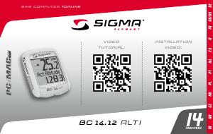 Manual de uso Sigma BC 14.12 ALTI Ciclocomputador