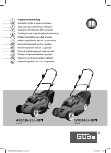 Manual Güde 370/36 LI-ION Lawn Mower