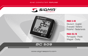 Mode d’emploi Sigma BC 509 Compteur vélo