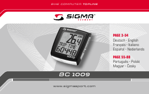 Mode d’emploi Sigma BC 1009 Compteur vélo