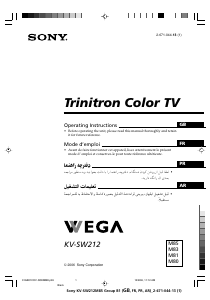 Mode d’emploi Sony KV-SW212M80 Téléviseur