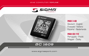 Mode d’emploi Sigma BC 1609 Compteur vélo