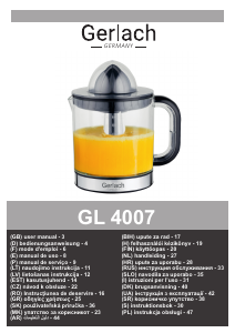 Instrukcja Gerlach GL 4007 Wyciskarka do cytrusów
