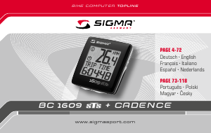 Mode d’emploi Sigma BC 1609 STS Compteur vélo