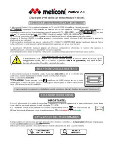 Manuale Meliconi Pratico 2.1 Telecomando