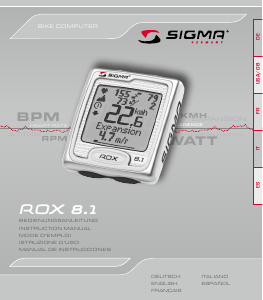 Manual de uso Sigma ROX 8.1 Ciclocomputador