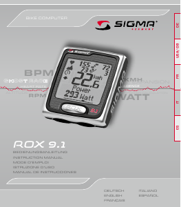 Manual de uso Sigma ROX 9.1 Ciclocomputador