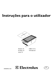 Manual Electrolux EHB334X Placa